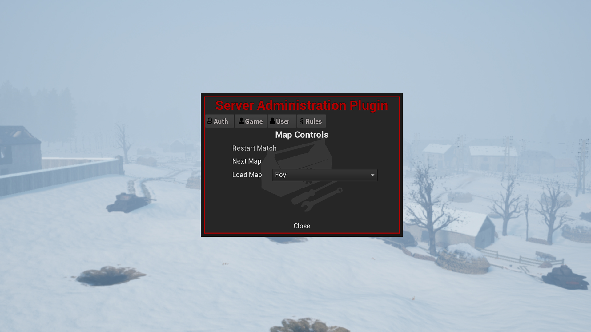 Admin menu screenshot 1